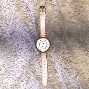 ANNE KLEIN Classic Light Pink Watch with Minimalist Design